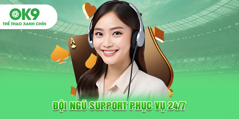 Đội ngũ support phục vụ 24/7