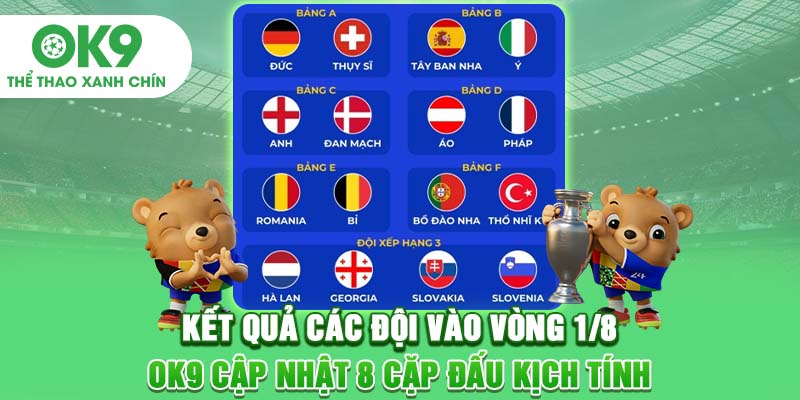 Kết Quả Các Đội Vào Vòng 1/8: OK9 Cập Nhật 8 Cặp Đấu Kịch Tính