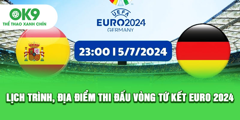 Lịch trình, địa điểm thi đấu vòng tứ kết Euro 2024